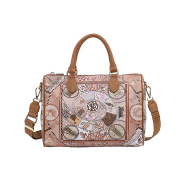 Borsa Donna Beige, con tracolla e fantasia all over