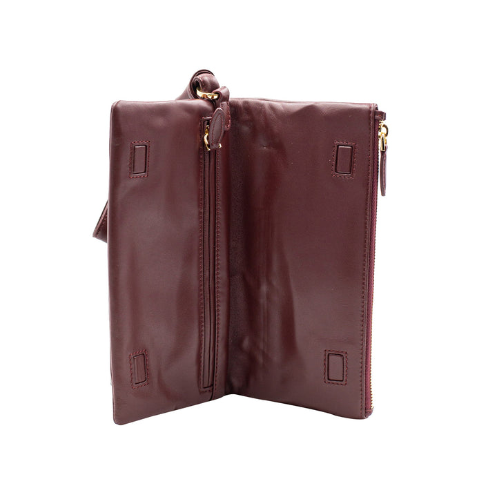 Interno Pochette Donna con manico a bracciale Bordeaux