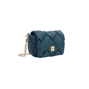 Borsa Donna in misto similpelle, Blu, con tracolla rimovibile 