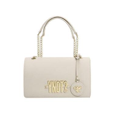 Borsa Donna Flap Crema con logo metallico