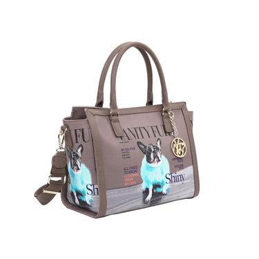 Borsa Donna con manici a mano e stampa Vanity Dog