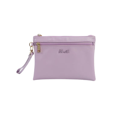 Pochette Donna monocolore con cerniera e laccetto da polso