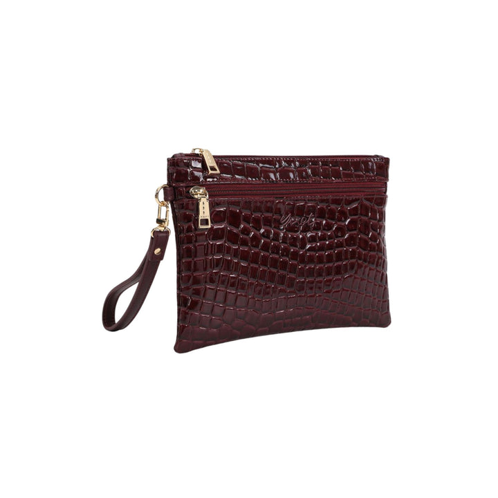 Pochette Donna della linea Croco realizzata in similpelle dall'effetto lucido