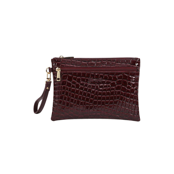 Pochette Donna della linea Croco realizzata in similpelle dall'effetto lucido