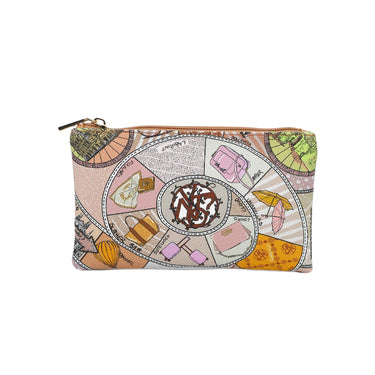 Pochette Donna con fantasia multicolore e cerniera