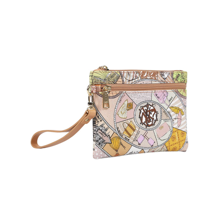 Pochette Donna in misto similpelle con cerniera e laccetto da polso