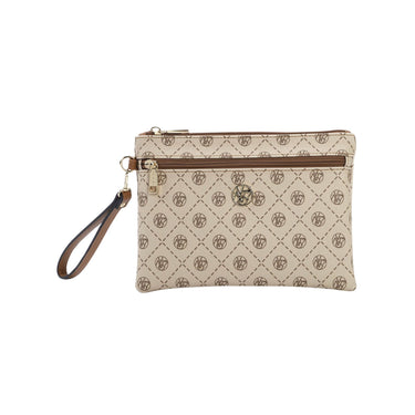 Pochette Donna con motivo logo, cerniera e laccetto da polso