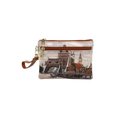 Pochette Donna in similpelle con laccetto da polso e chiusura zip