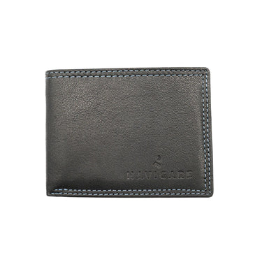 Men's leather wallet with flap