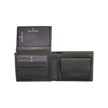 Men's leather wallet with flap