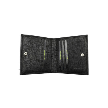 Vertical women's wallet with button closure