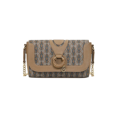 Borsa Donna Beige con patta ed inserti fantasia