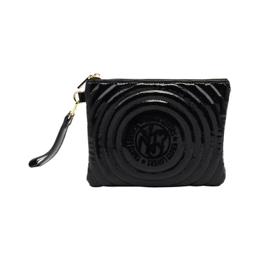 Clutch Donna Small Black Lak con logo