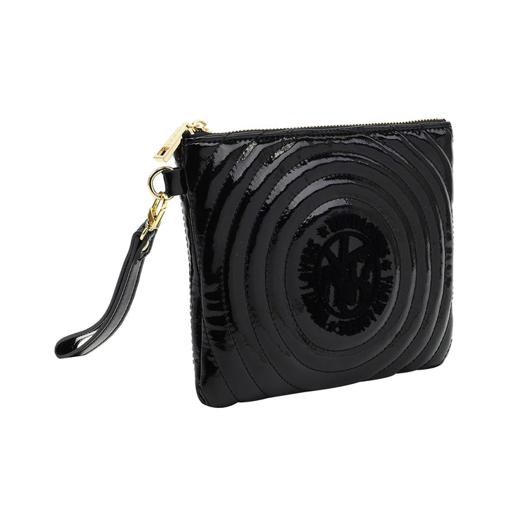 Clutch Donna Small Black Lak con logo