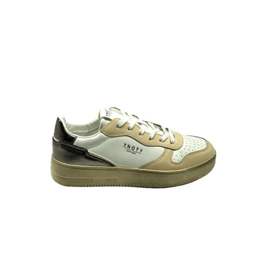 Sneakers Donna con tomaia in pelle e inserti scamosciati Beige