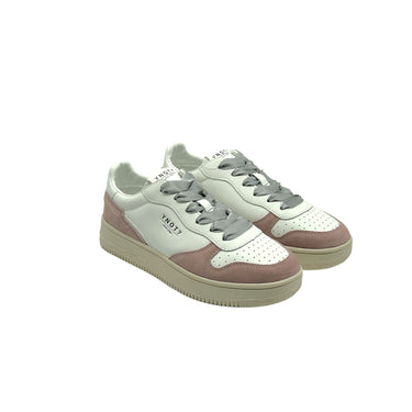 Sneakers Donna con tomaia in pelle e lacci in raso