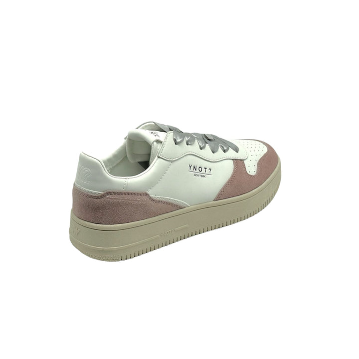 Sneakers Donna con tomaia in pelle e lacci in raso