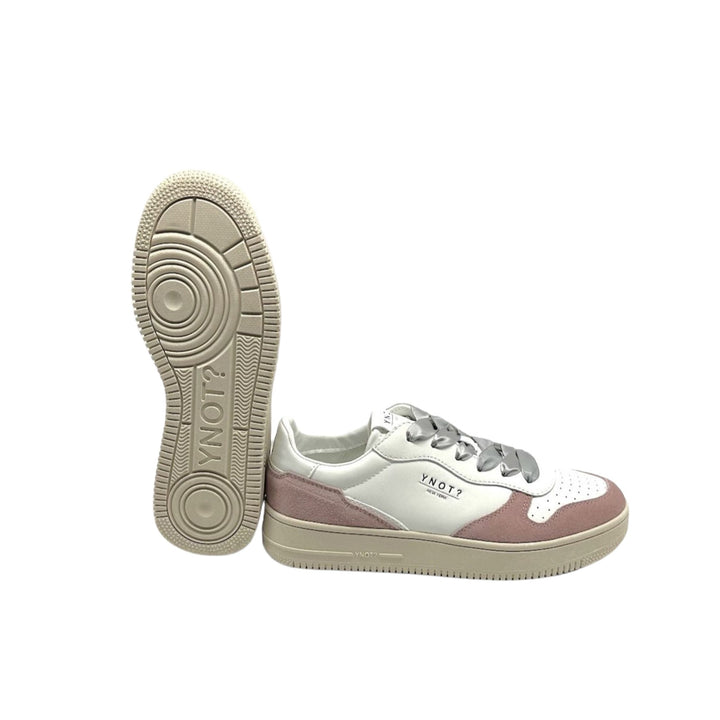 Sneakers Donna con tomaia in pelle e lacci in raso