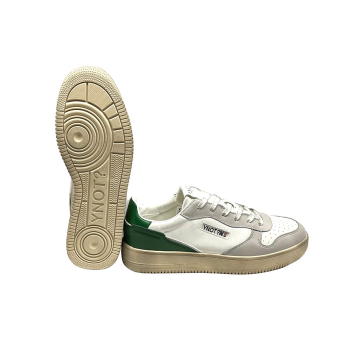 Sneakers Uomo con tomaia in pelle e tallone in contrasto colore Verde