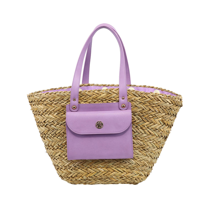 Borsa mare Donna con patta frontale Purple