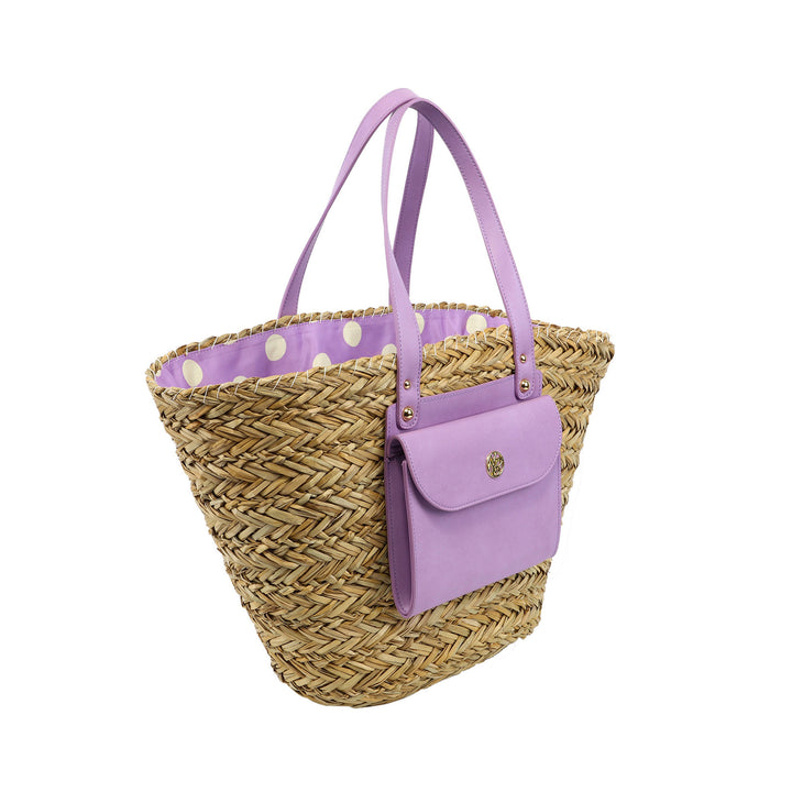 Borsa mare Donna con patta frontale Purple