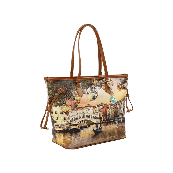 Borsa modello shopper con stampa Christmas Venice