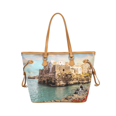 Borsa Donna modello Yesbag con stampa Polignano