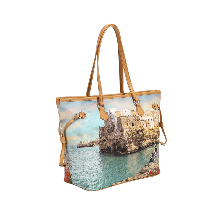 Borsa Donna modello Yesbag con stampa Polignano