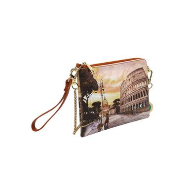 Clutch Donna con stampa iconica all over e charm logo