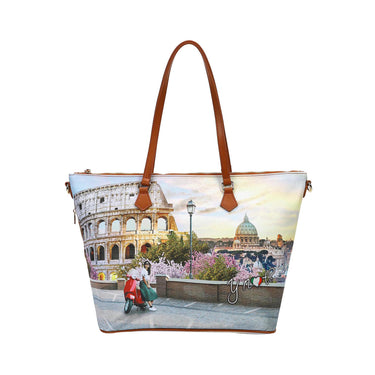 Borsa shopping con stampa Italian Love