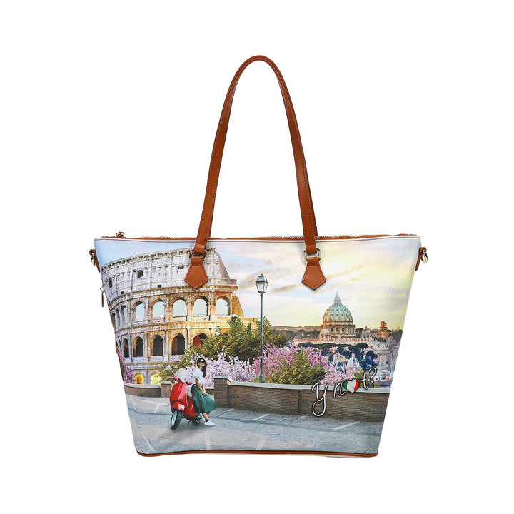 Borsa shopping con stampa Italian Love