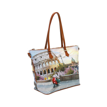 Borsa shopping con stampa Italian Love