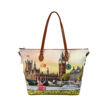 Borsa Donna shopping bag medium Yellow Flowers