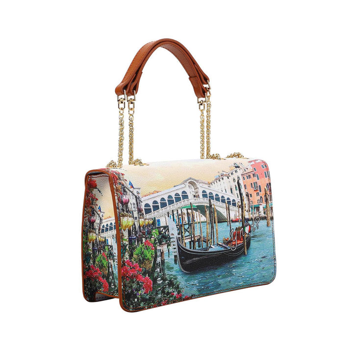 Borsa pattina con stampa Canaletto