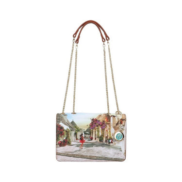 Borsa Donna con stampa, patta e charm logo