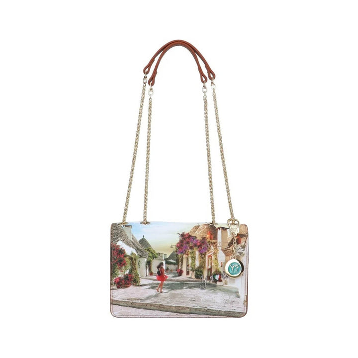 Borsa Donna con stampa, patta e charm logo