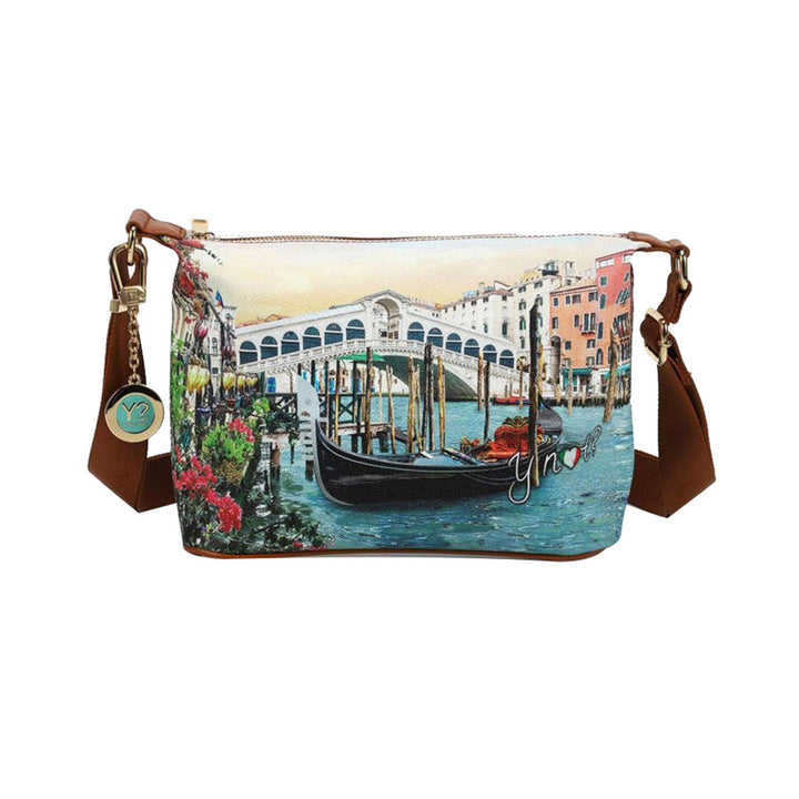 Borsa Hobo con stampa Canaletto