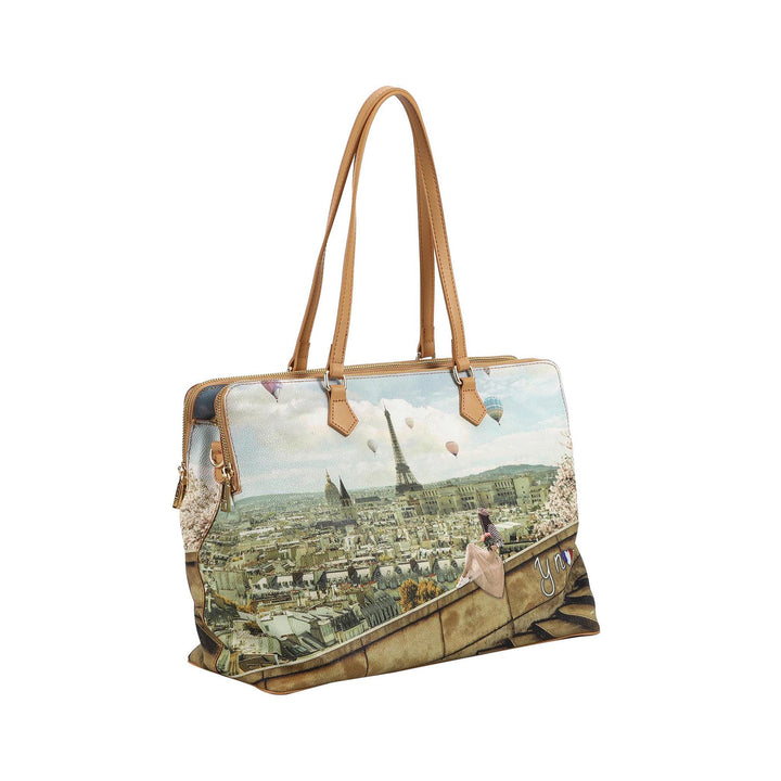 Borsa tote con stampa Montgolfiere