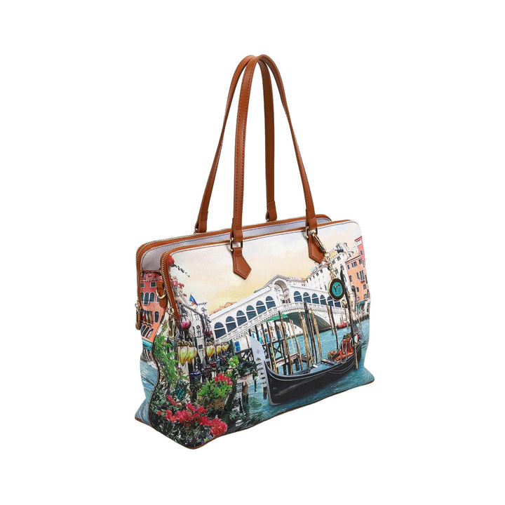 Borsa Tote con stampa Canaletto