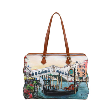 Borsa Tote con stampa Canaletto