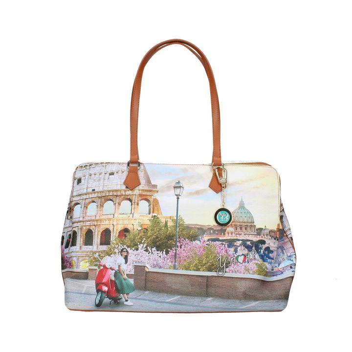 Borsa Tote con stampa Italian Love