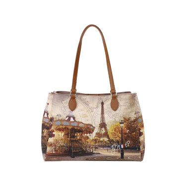 Borsa a spalla con stampa Funny Paris