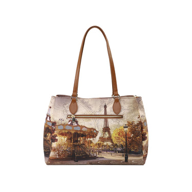 Retro Borsa a spalla con stampa Funny Paris