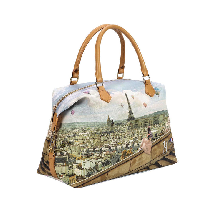 Borsa a bauletto con stampa Montgolfiere