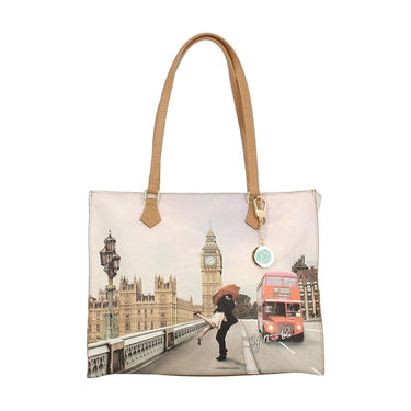 Borsa Donna con doppio manico a spalle e stampa London Love all over