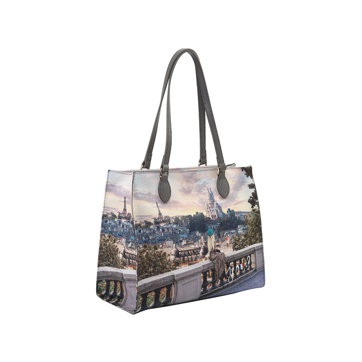 Borsa a spalla con stampa Coeur De Paris