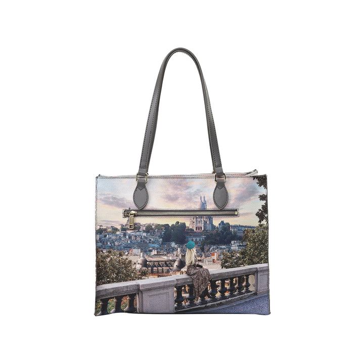 Retro Borsa a spalla con stampa Coeur De Paris