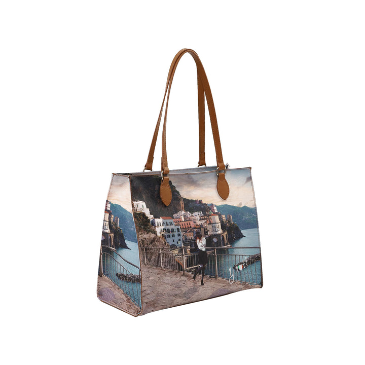 Borsa a spalla con stampa Winter Coast 