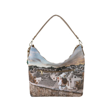 Retro Borsa modello hobo con stampa Romantic Trulli