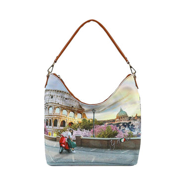 Borsa a spalla con stampa Italian Love